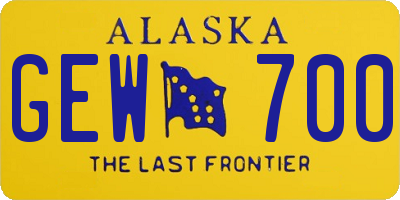 AK license plate GEW700