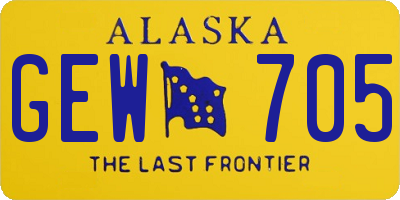 AK license plate GEW705