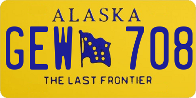 AK license plate GEW708
