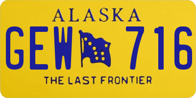 AK license plate GEW716