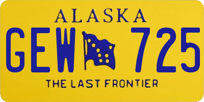 AK license plate GEW725