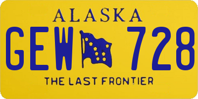 AK license plate GEW728