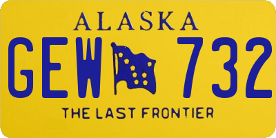 AK license plate GEW732