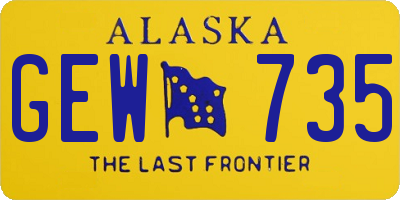 AK license plate GEW735