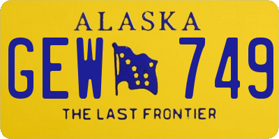 AK license plate GEW749