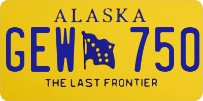 AK license plate GEW750