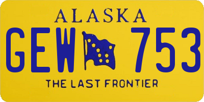 AK license plate GEW753