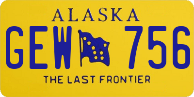 AK license plate GEW756