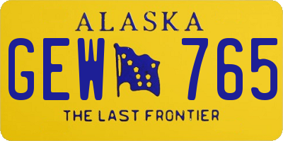 AK license plate GEW765