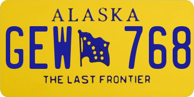 AK license plate GEW768