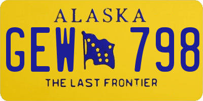 AK license plate GEW798