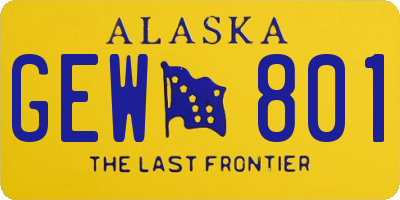 AK license plate GEW801