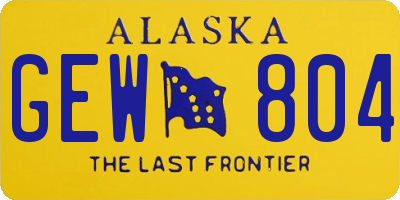 AK license plate GEW804