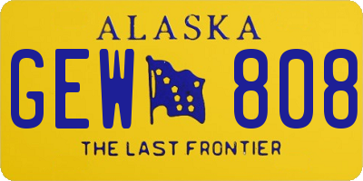 AK license plate GEW808