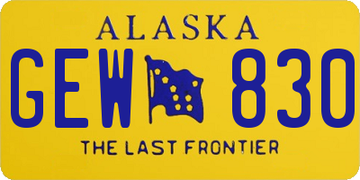 AK license plate GEW830