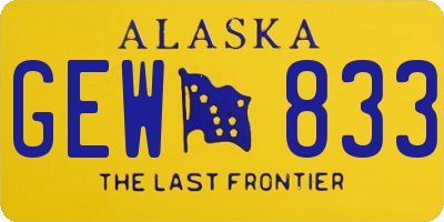 AK license plate GEW833