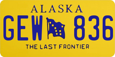 AK license plate GEW836