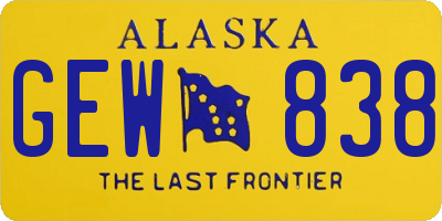 AK license plate GEW838