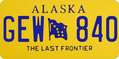 AK license plate GEW840