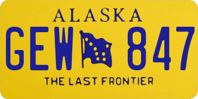 AK license plate GEW847