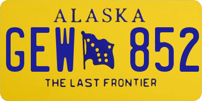 AK license plate GEW852