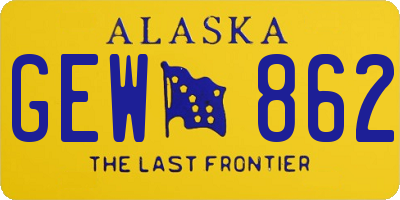 AK license plate GEW862