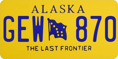 AK license plate GEW870