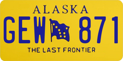 AK license plate GEW871