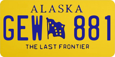AK license plate GEW881