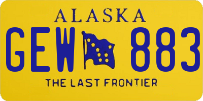 AK license plate GEW883