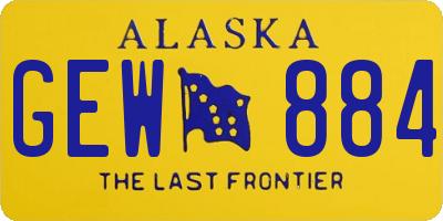 AK license plate GEW884