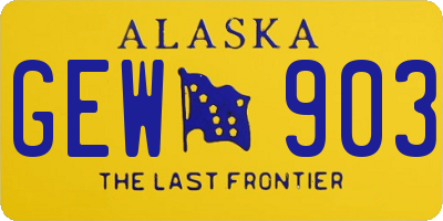 AK license plate GEW903