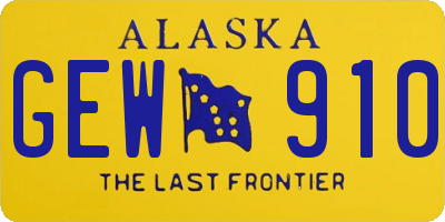 AK license plate GEW910