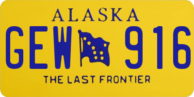 AK license plate GEW916