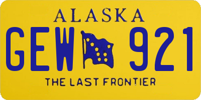 AK license plate GEW921