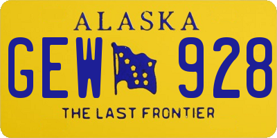 AK license plate GEW928