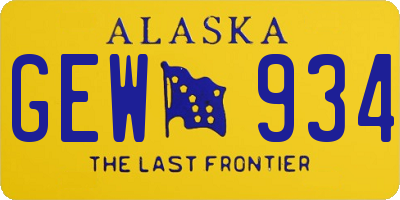 AK license plate GEW934