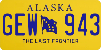 AK license plate GEW943