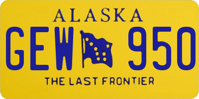 AK license plate GEW950