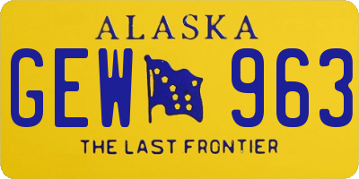 AK license plate GEW963