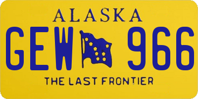 AK license plate GEW966