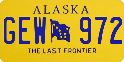 AK license plate GEW972