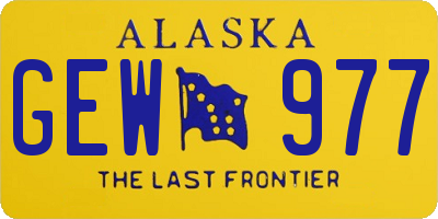 AK license plate GEW977