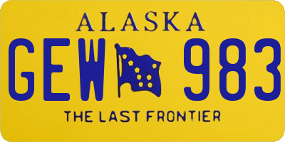 AK license plate GEW983