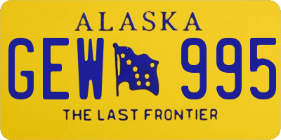 AK license plate GEW995
