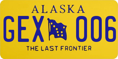 AK license plate GEX006