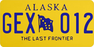 AK license plate GEX012