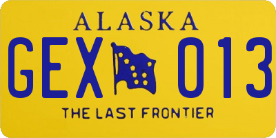 AK license plate GEX013