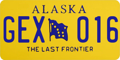 AK license plate GEX016
