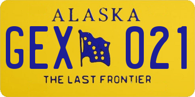 AK license plate GEX021